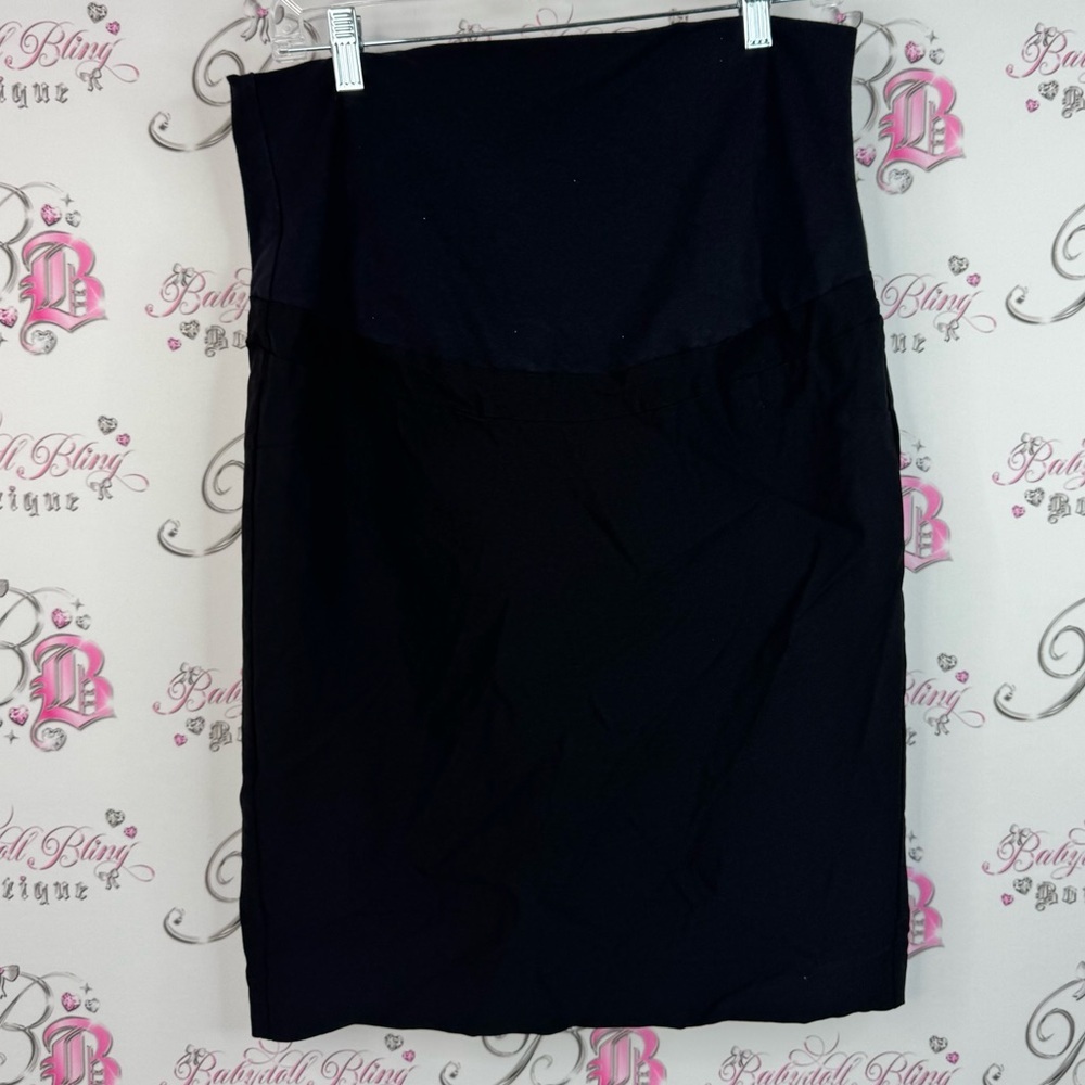 Thyme Maternity skirt stretchy belly band skirt Black Pencil Skirt